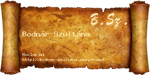 Bodnár Szultána névjegykártya